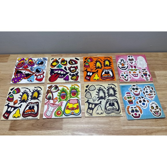 C.M. Estes Enterprises Other - Vintage Halloween Pumpkin Face Stickers & The Egg Folks Stickers 1980s
